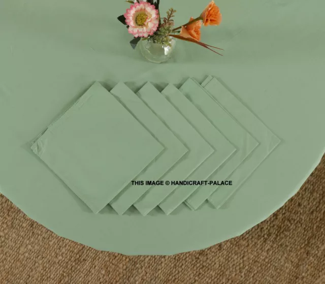 Indian Sage Green Solid Table Decor Napkins Craft Cotton Soft Fabric Set 48 Pc