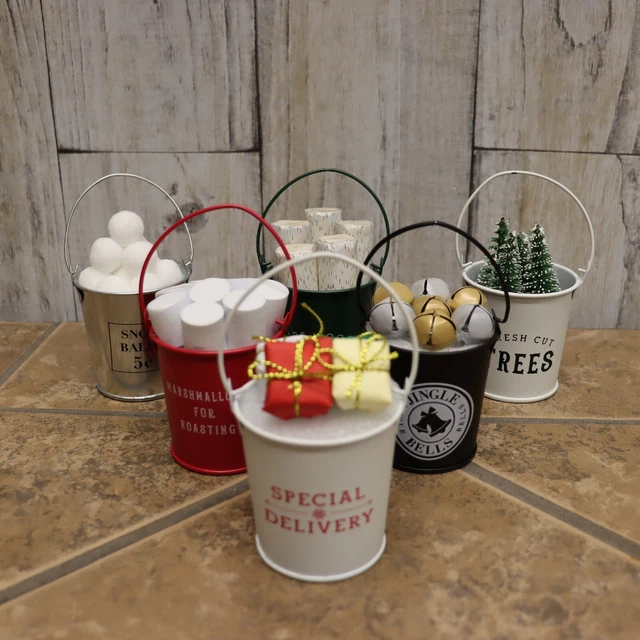 6 PCTARGET BULLSEYE Playground Decorative Miniature Tin Buckets