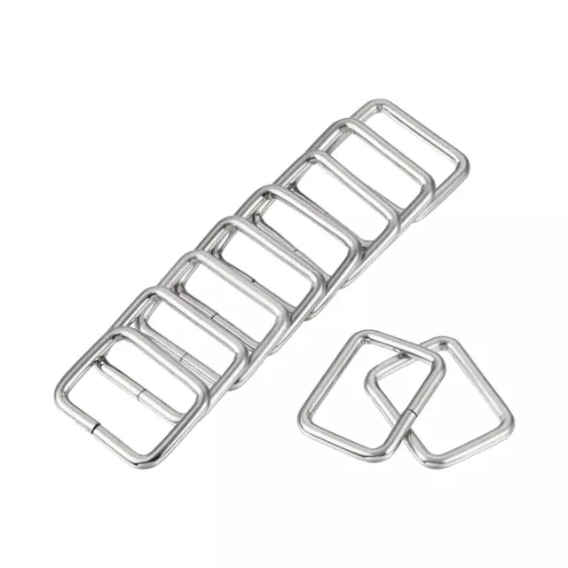 Metal Rectangle Ring Buckles 16.5x12mm for Bags Belts DIY Silver Tone 20pcs