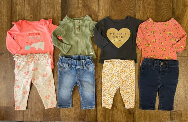 Baby Gap Girls 0/3 Mo Clothes Pants Leggings Jeans Shirt Lot Bundle Long Sleeve