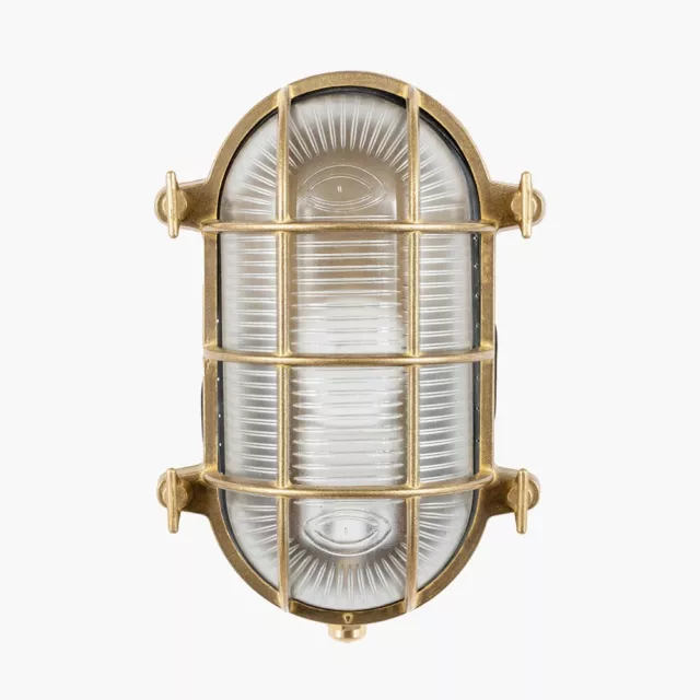 Outdoor Wall Light Metal Garden Patio Porch Wall Antique Brass Caged Light