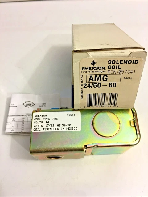 Emerson Solenoid Coil AMG 24/50-60 PCN 057341 NEW UNUSED Complete in Box