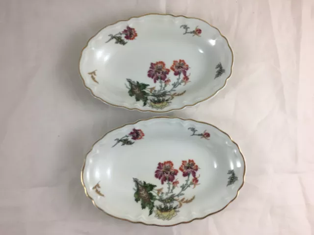 2 Ramequin ravier UC Porcelaine de Limoges Modèle Choiseul Fleur Œillets service