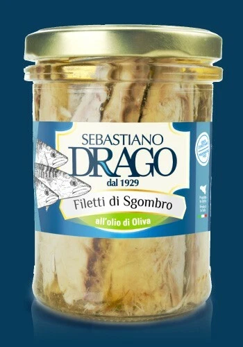 Filetti Di Sgombro Drago In Olio Di Oliva 1 Bocce In Vetro Da Gr 550 Conserve