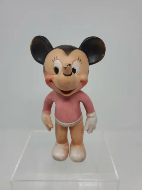 Vintage 1950's Disney Sun Rubber MINNIE MOUSE Squeaking Doll-RARE