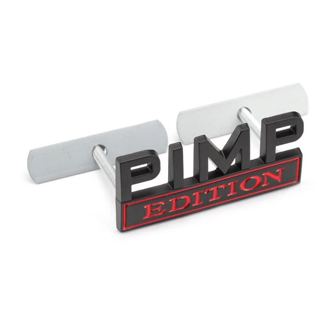 Black Red PIMP EDITION Front Grille Emblem Badge for Jeep F150 F250 F350