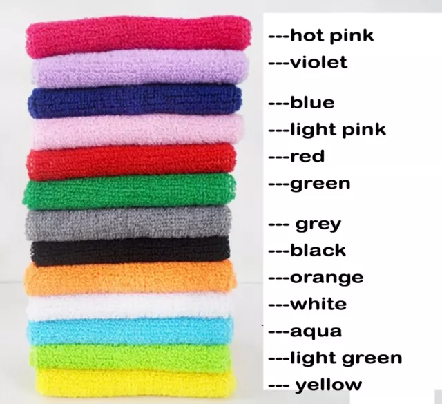 A pair Wristbands Wrist band Sweatbands Sweat Band for Sport Tennis Badminton 1