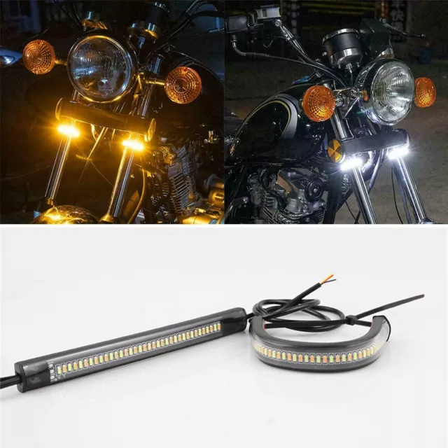 Striscia luminosa frecce LED flessibili per segnale di svolta forcella moto ambr