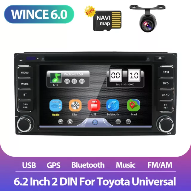 Car DVD GPS Navigation Head Unit Player Stereo For Toyota 200mm*100mm FM AM AUX