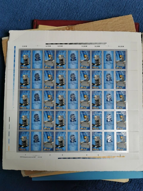 DDR, MiNr. 3252-3253 kompletter Bogen Zusammendruck postfrisch