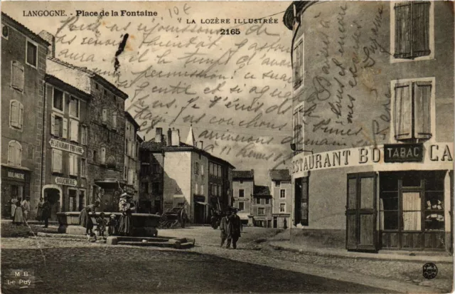 CPA LANGOGNE - Place de la Fontaine (638068)