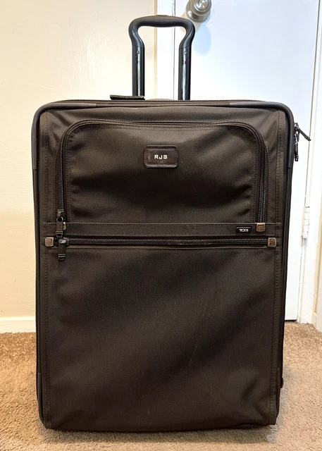 Tumi Alpha Ballistic Nylon Rolling Wheeled Checked Suitcase Luggage #22024BH EUC
