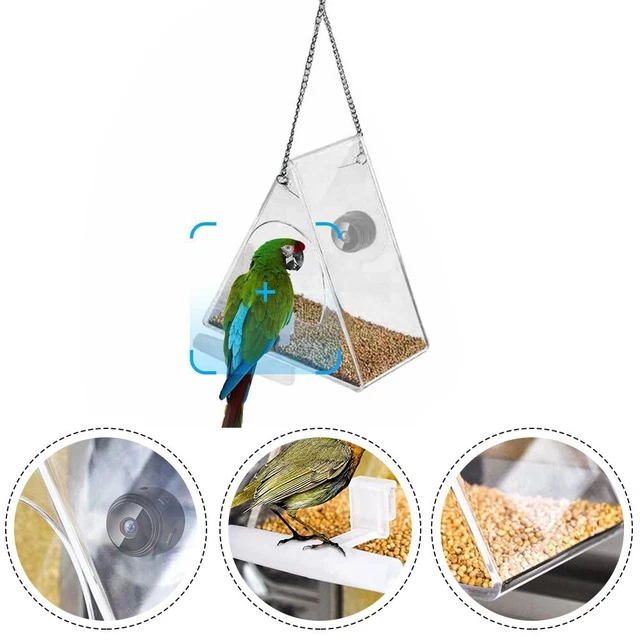 Alimentatore per volatili con fotocamera contenitore mangime gabbia per esterni HD 1080P 7