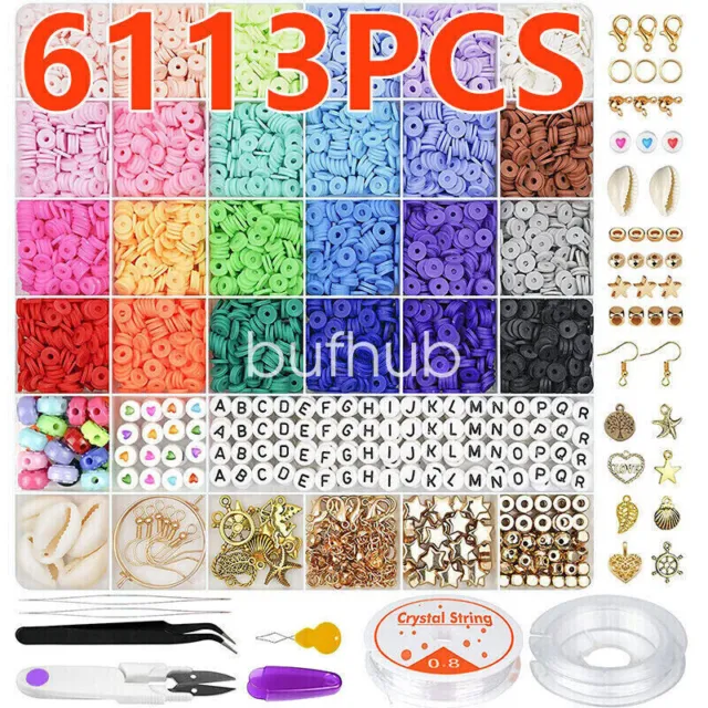 About 12000pcs Clay Heishi Beads Flat Beads Kit For Bracelets Necklace Earrings