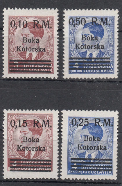 Kotor, Nr. 7-10, postfrisch; dabei Nr. 7 PF II