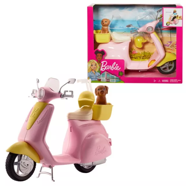 ROSE SCOOTERS POUR Barbie Poup e Mattel FRP56 Scooter Avec Petit