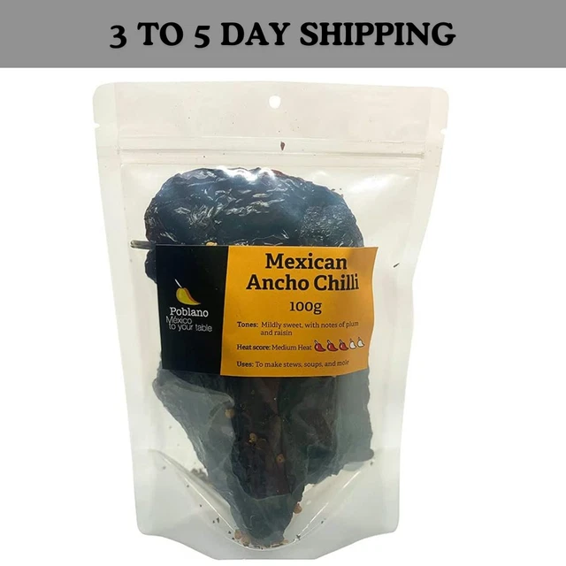 Poblano Mexican Ancho Dry Chillies, 100 g |NEW AU| Free Delivery