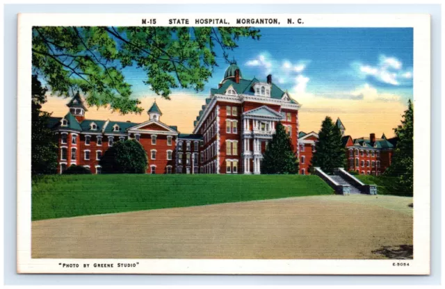 Postcard NC Morganton State Hospital Vintage Linen View D4