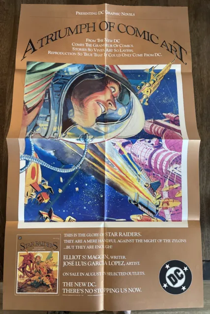 Vintage 1983 Comic Book Promo Poster Star Raiders  DC Comics Rare Garcia Lopez