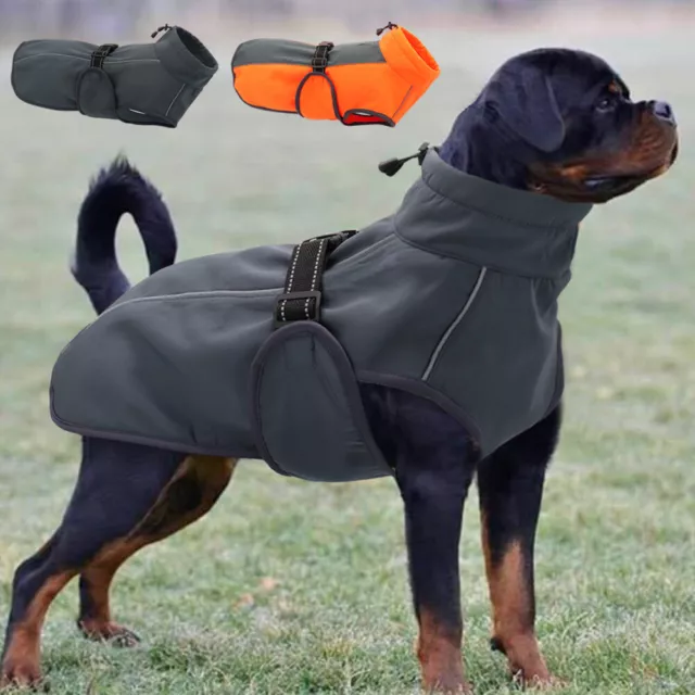 Large Dog Jacket Padded Waterproof Pet Clothes Warm Windbreaker Vest Coat Winter