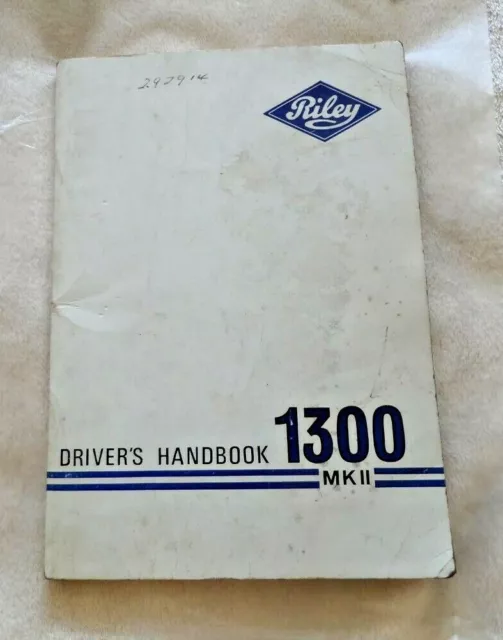 RILEY1300 MK 11 Drivers Handbook Owners Instruction Manual 1968 AKD 7206 RETRO