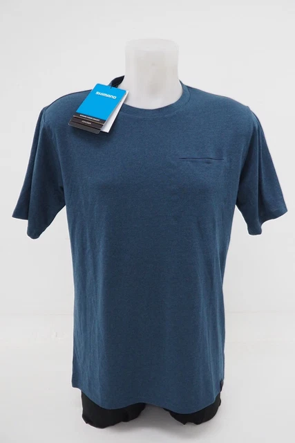 NEW Shimano Men's Transit T-Shirt Blue Size Medium Short Sleeve Polyester