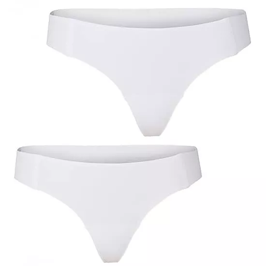 Lot de 2 Culottes strings Odlo blanc T. XS lingerie femme sport invisible NEUF