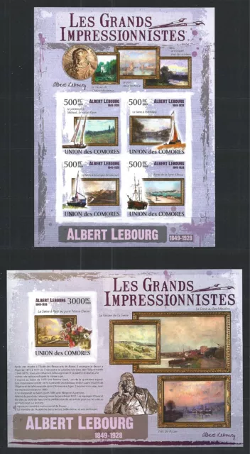 Comores Komoren 2009 Mini Sheet Block Set Painting Maler Albert Lebourg Imperf