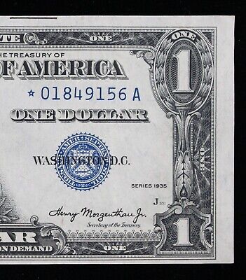 HG $1 1935 Star Double Date blue seal Silver Certificate *01849156A plain series