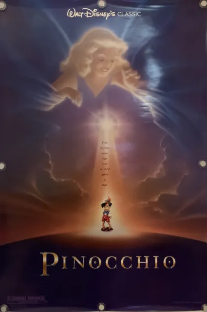 PINOCCHIO Original One Sheet Rolled Movie Poster - R1992 - WALT DISNEY