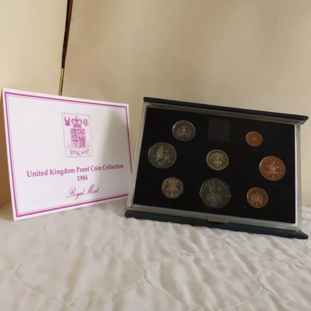 1984 UNITED KINGDOM ROYAL MINT 8 COIN PROOF SET - sealed/coa