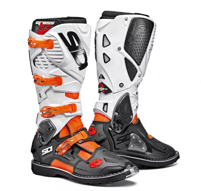Stiefel Mann Sidi Crossfire 3 Orange Fluo Schwarz Weiß Motocross Enduro-Mx Boots