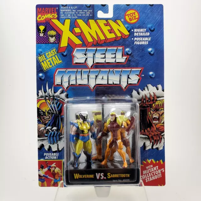 Wolverine vs Sabretooth Toy-Biz X-Men Steel Mutants Die Cast Metal Figures 1994