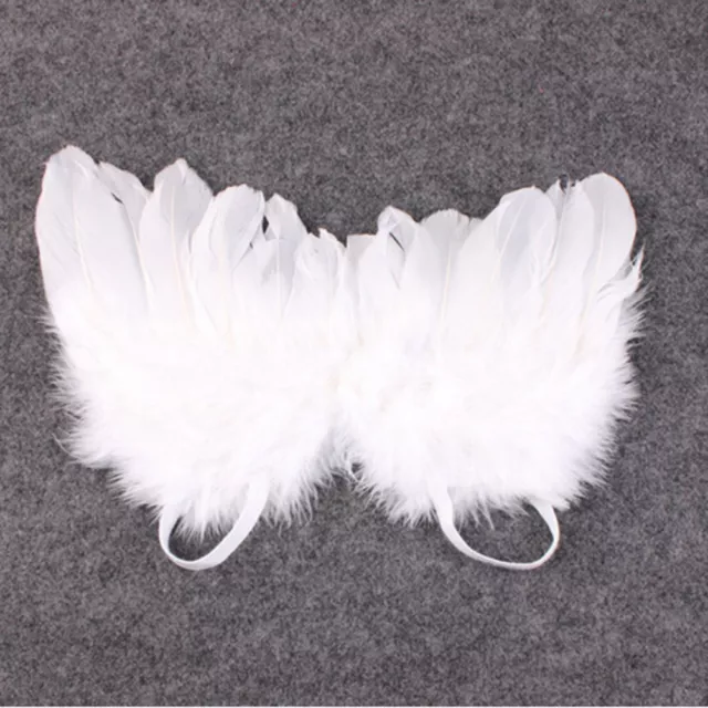 Newborn Baby White Angel Wings Headband Costume Photo Photography Props -FM 3