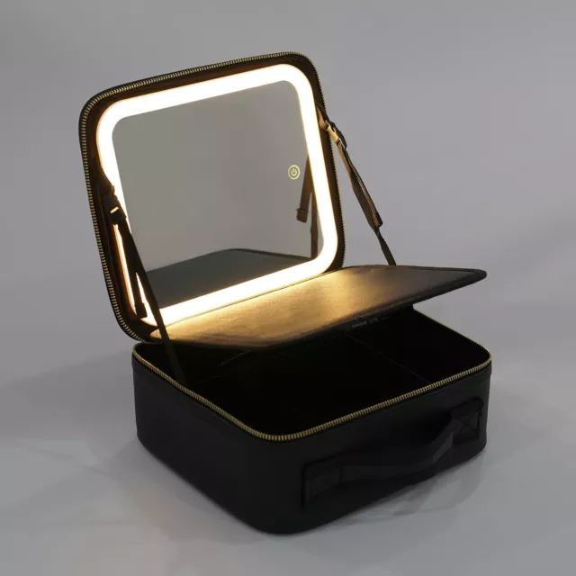 Neu Reise Make-up Tasche mit LED Spiegel, Organizer Etui mit verstellbar Licht