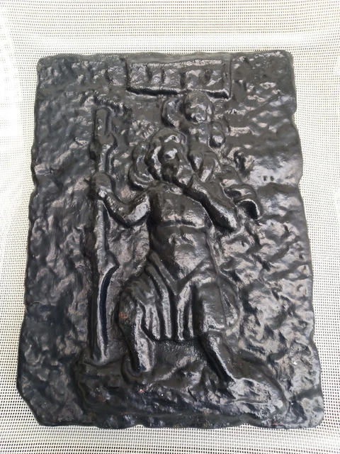 Ofenplatte Kaminplatte Christopherus