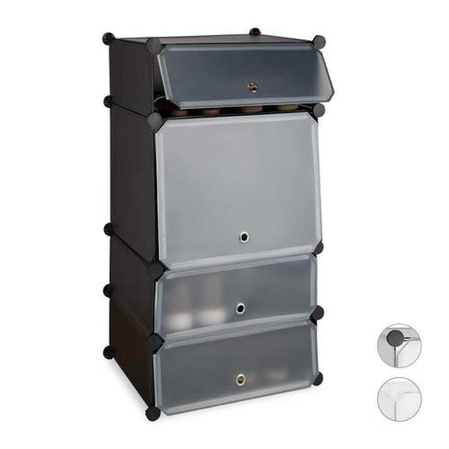(TG. 91 X 49 X 36,5 Cm) Relaxdays Scarpiera 4 Scomparti, Mobile Porta-Scarpe, Sc