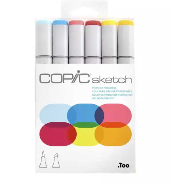 Copic Sketch Marker Set Primaries 6 Pack - Made In Japan