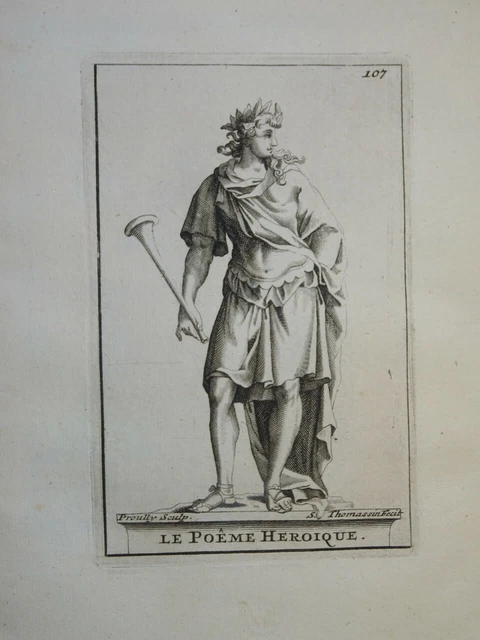 THOMASSIN (1652-1732) GRAVURE XVIII° STATUE MYTHOLOGIE VERSAILLES HOMME 1710 kj