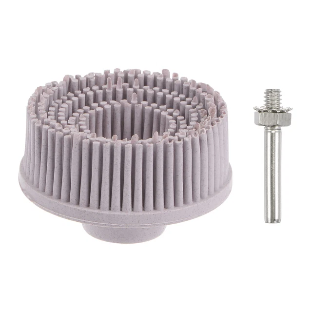 2Inch 120 Grit Abrasive Coating Removal Bristle Disc with 1/4 Inch Shank, White