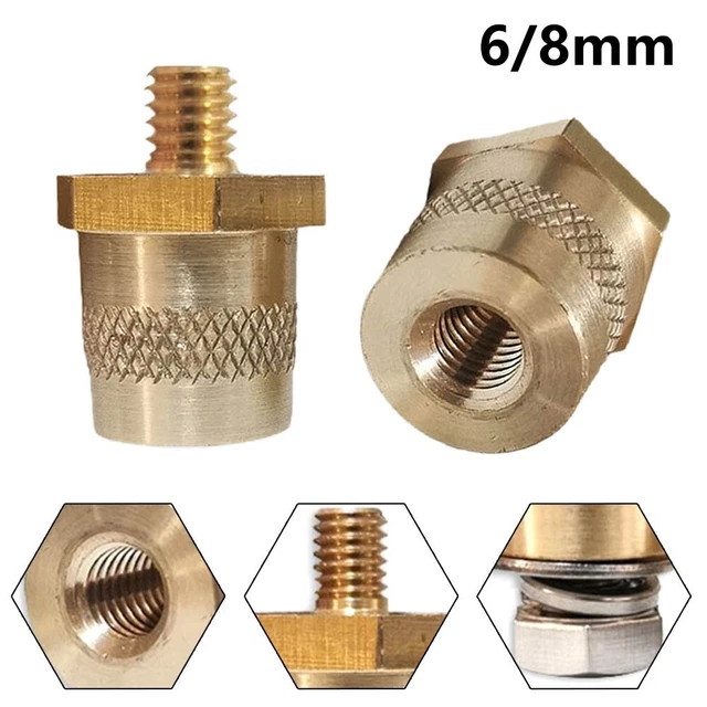 12V 24V Compatible Brass Battery Pole Adaptor M6/M8 Male Thread Anti Corrosion