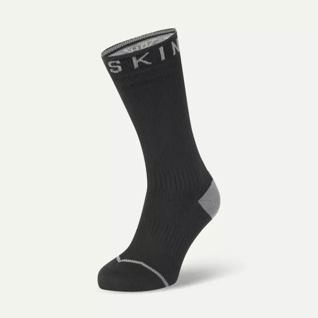 SealSkinz Briston Waterproof All Weather Mid Length Socks Hydrostop Black / Grey