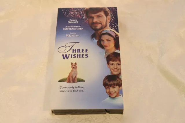 Three Wishes Vhs Vcr Video Tape Patrick Swayze Marry Elizabeth