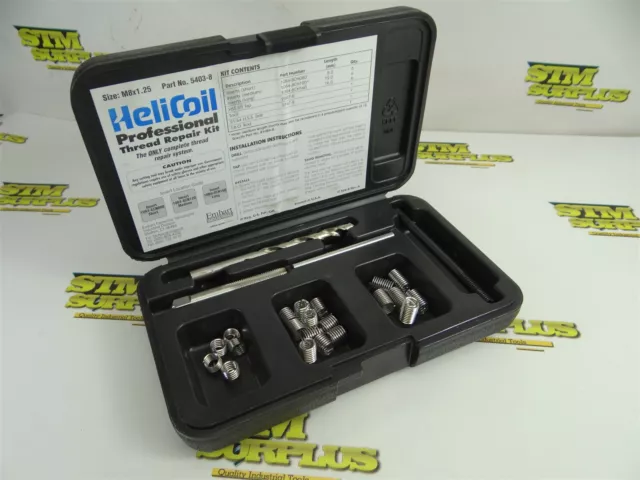 Nice! Helicoil Metric Professional Thread Repair Kit M8 X 1.25 P/N 5403-8