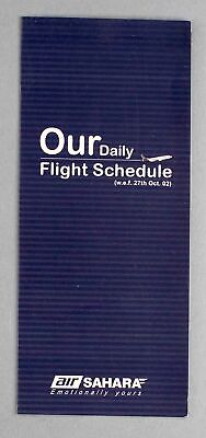 Air Sahara Airline Timetable October 2002 India