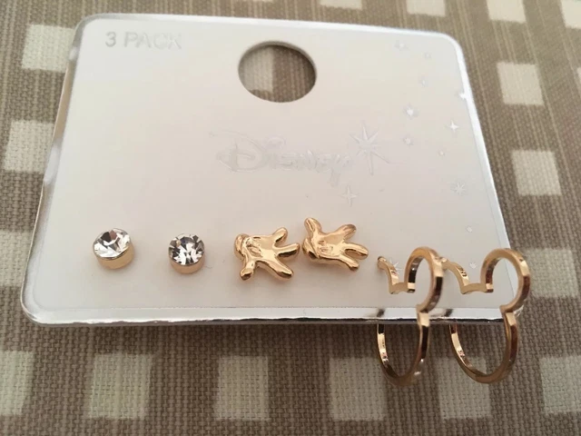 DISNEY NEW PRIMARK 3 Pack Pairs Mickey Mouse Earrings Hands
