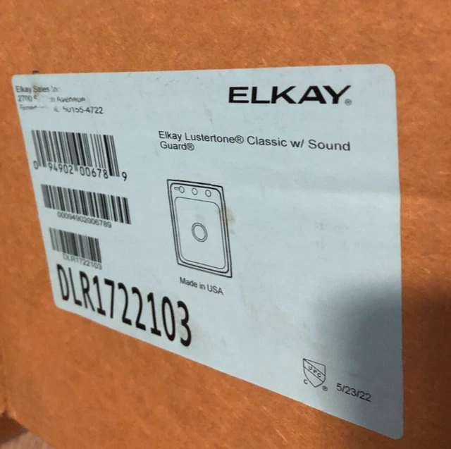 Elkay Lustertone DLR1722103 17" Single Bowl Top Mount Stainless Steel Sink