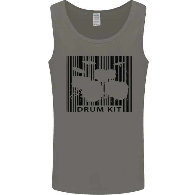 Drum Kit Barcode Drummer Drumming Mens Vest Tank Top