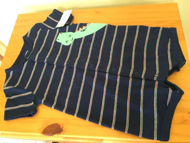 NWT Carter's Baby Boy Romper Navy Blue Dinosaur NB,3M,6M,12M