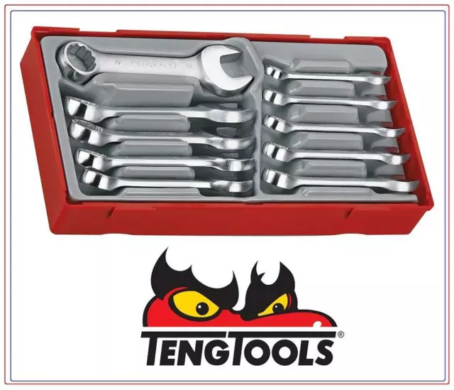 Teng Tools TT6010M - 10 Piece Stubby Metric Combination Spanner Set 10mm - 19mm